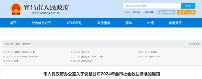 涉及宜昌11万人！这项补助标准提高