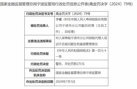 因违规收集使用个人信息等，中国人保财险宁波分公司被罚32万元