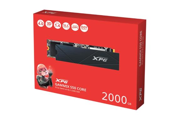 威刚推出GAMMIX S50 CORE SSD：PCIe 4.0规格、最大2TB