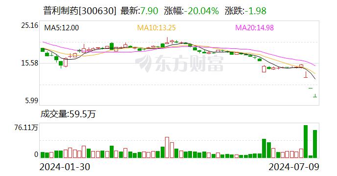 CRO概念持续下挫 普利制药20cm跌停