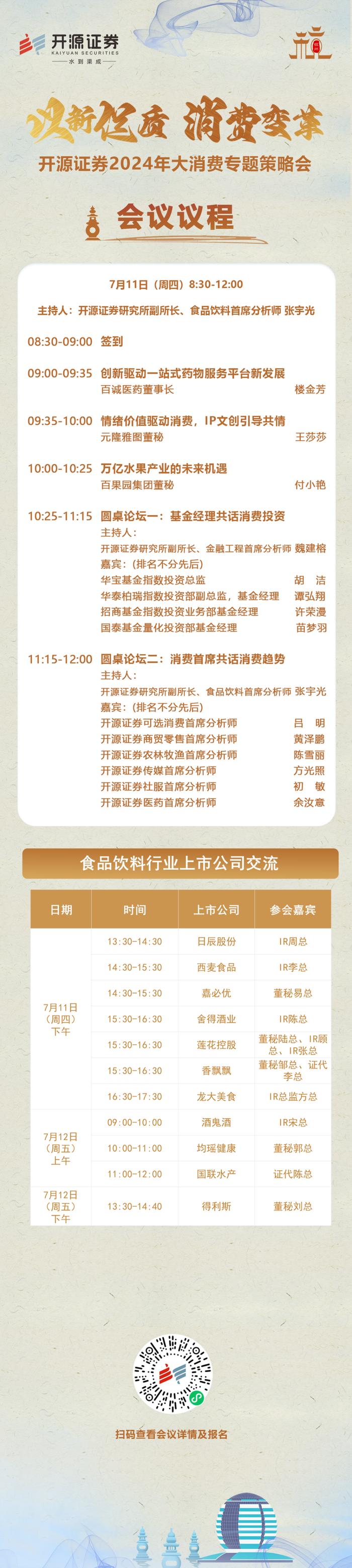 【开源食饮】开源证券2024年大消费专题策略会 I 消费论坛&食品饮料小范围