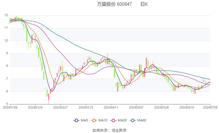 万里股份：预计2024年上半年亏损1300万元