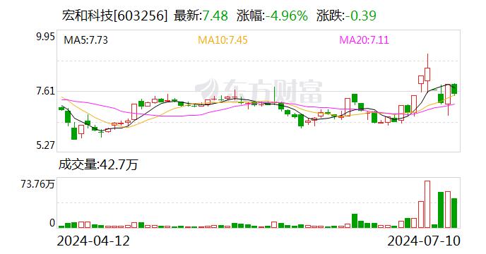 宏和科技：预计2024年上半年净利润为74万元~90万元