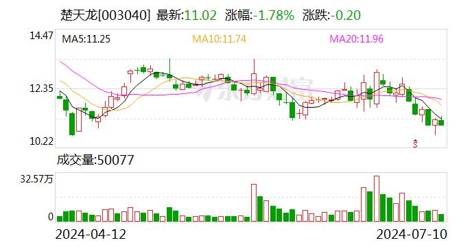 楚天龙：预计2024上半年净利润亏损1200万元~1700万元