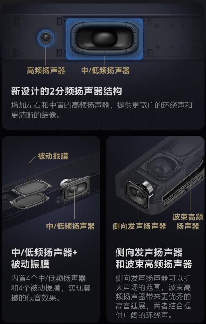 索尼 HT-A9000 / HT-A8000 系列回音壁开启预售：单设备环绕音、App 控制，6490 / 9490 元