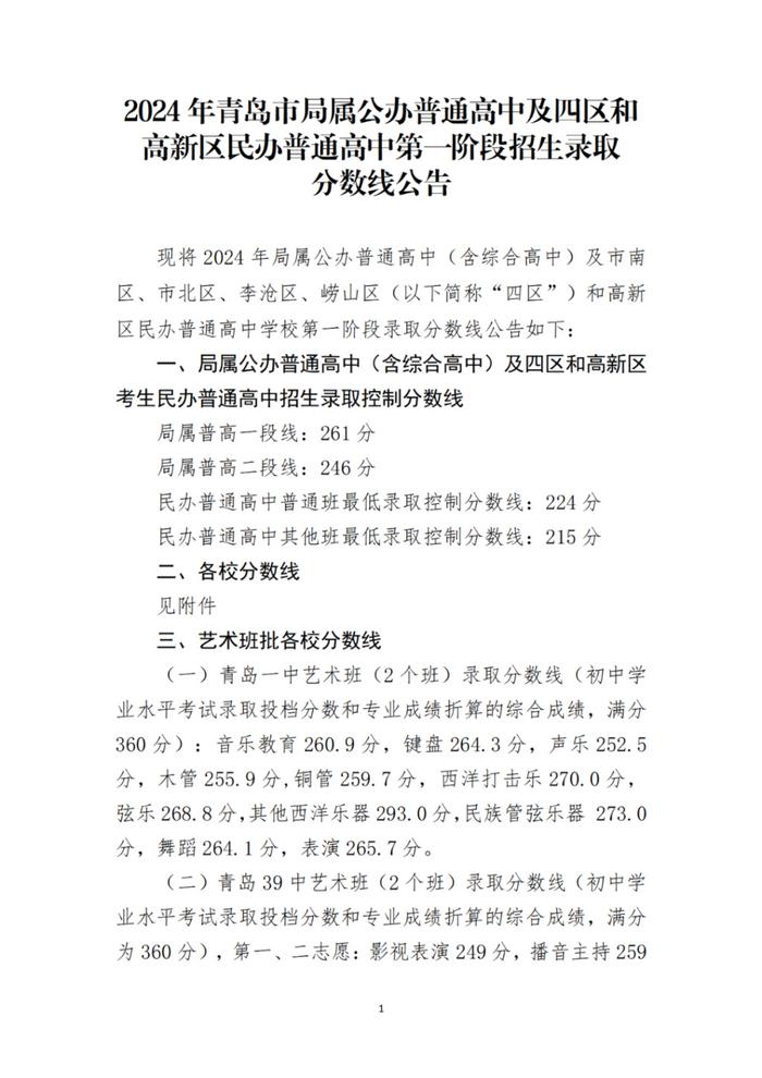 青岛中考分数线和普高录取线发布