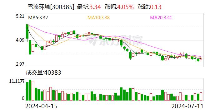 雪浪环境：7月11日召开董事会会议