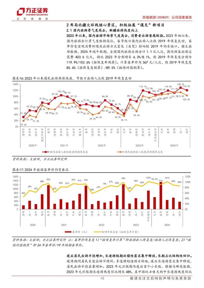 【方正社服】 西域旅游(300859)：立足天山天池根基稳健，布局新项目+低空助力成长