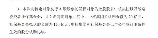 A股龙头，140亿定增启动！社保基金会：认购120亿！