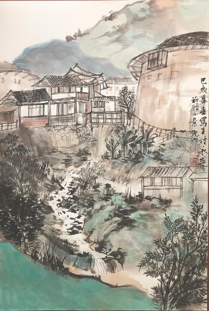 初溪小景（中国画）