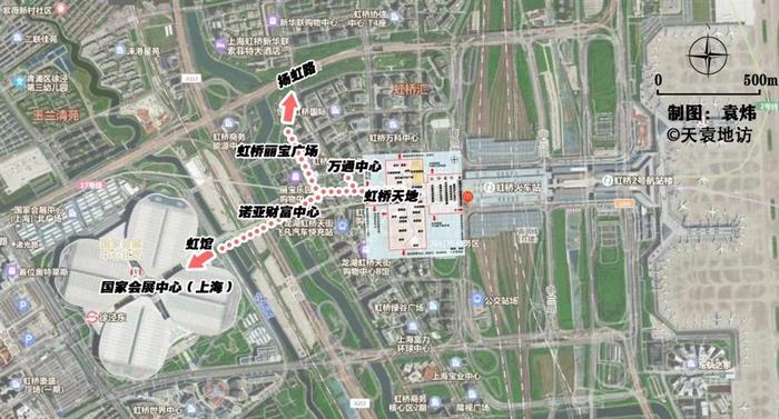 City不City？虹桥商圈⇋虹桥交通枢纽，完全站城一体不用出地面