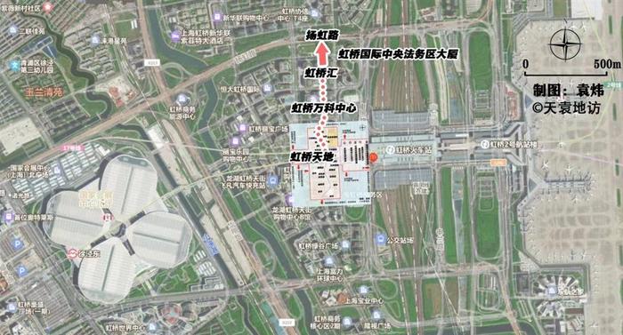 City不City？虹桥商圈⇋虹桥交通枢纽，完全站城一体不用出地面