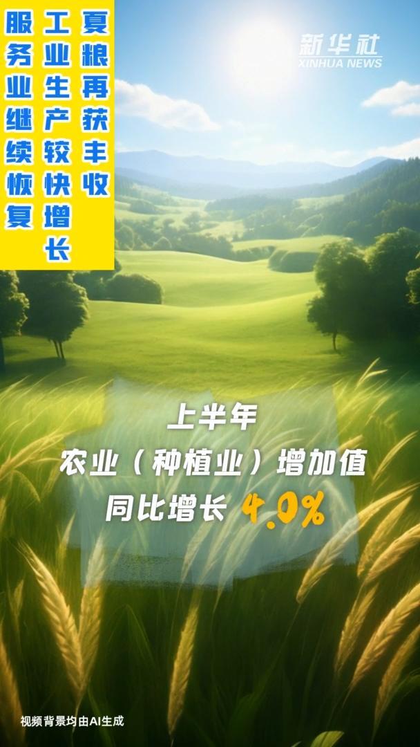 创意AIGC丨今年上半年我国GDP同比增长5.0%