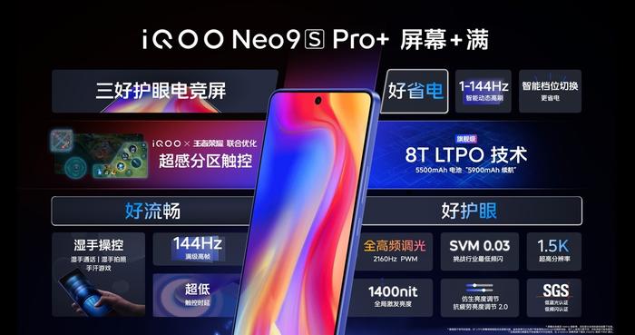 iQOO Neo9S Pro+ 手机开售：自研电竞芯片 Q1、骁龙 8 Gen3，首发 2899 元起