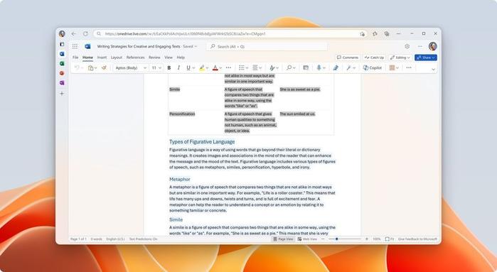 微软 Word 增强 Draft AI 功能：改写、扩写内容，自动优化排版等