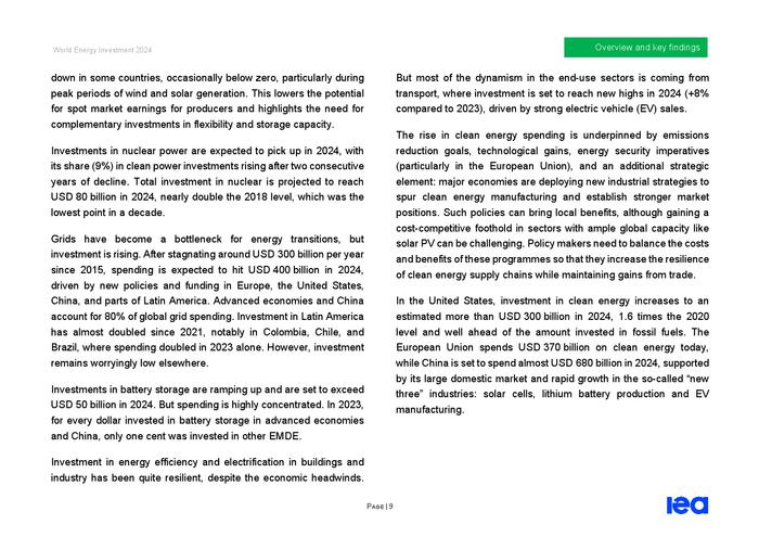 IEA：2024年世界能源投资报告