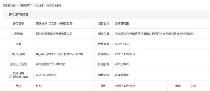 深圳龙湖御湖境花园加推593套精装三房，85折开盘