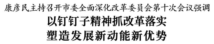 康彦民：以钉钉子精神抓改革落实  塑造发展新动能新优势