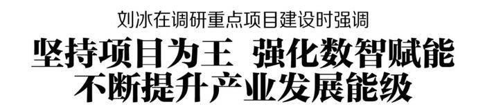 刘冰在调研重点项目建设时强调 坚持项目为王 强化数智赋能 不断提升产业发展能级