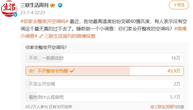 热闻|多地持续高温，空调成“消暑利器”，你家会整夜开空调吗？网友热议