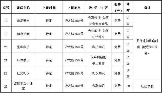 2024年秋季学期静安区街镇社区（老年）学校招生信息