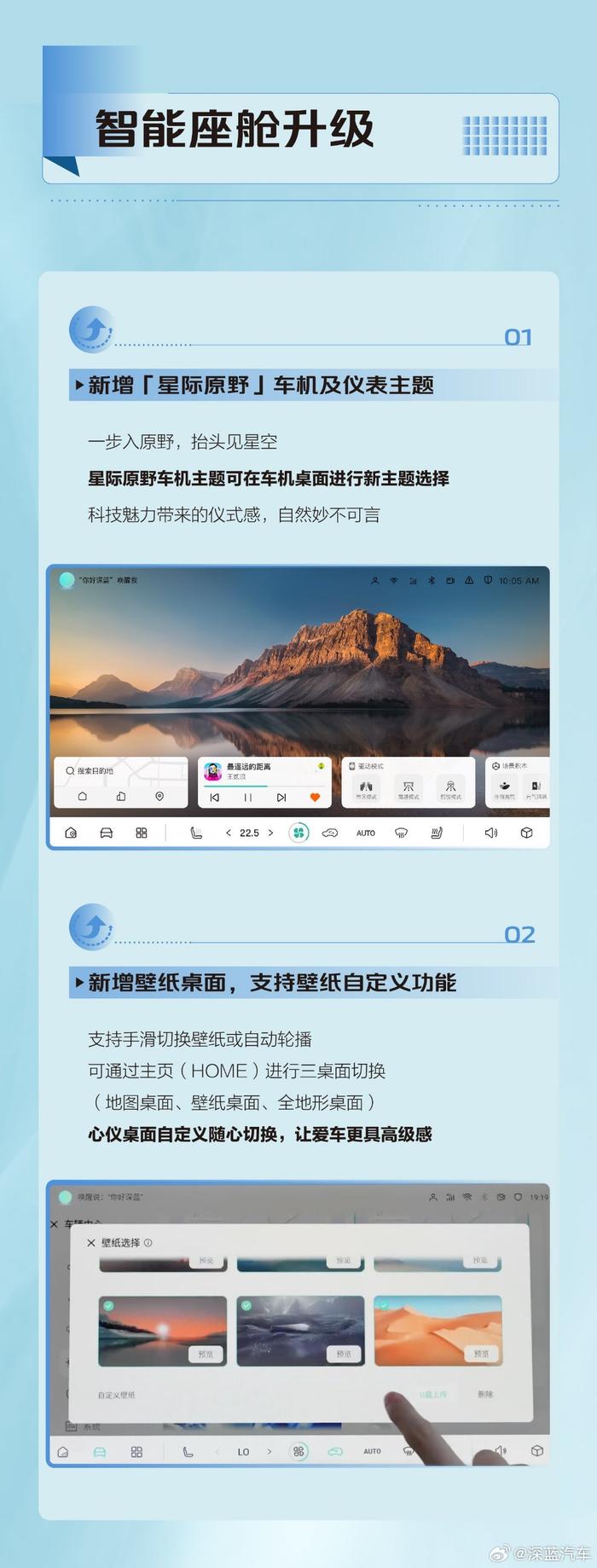 首次 OTA 升级，深蓝 G318 汽车获推 DEEPALOS 2.3：支持壁纸自定义、中控屏亮度自动调整