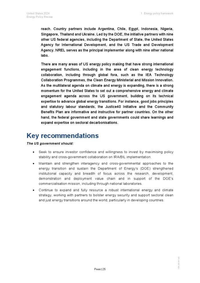 IEA：2024年美国能源政策评价