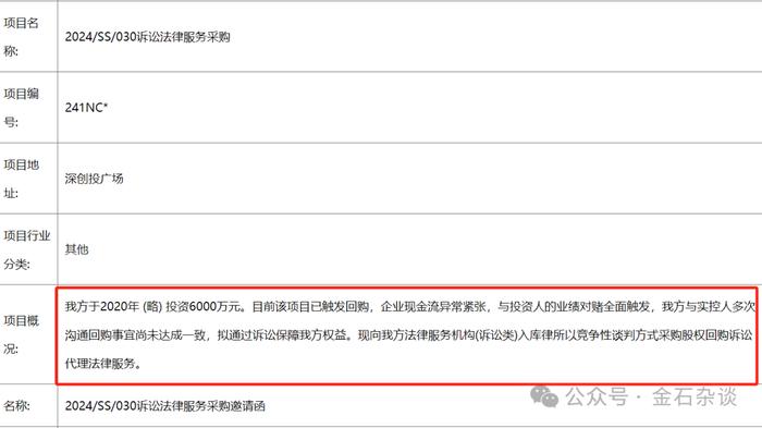 刷屏一级资本圈！深创投密集招标诉讼律所搞回购了...