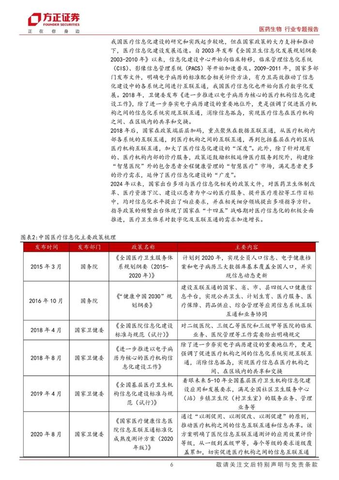 【方正医药】政策顶层设计引领医疗信息化科技新内需，重点关注数据要素互联互通