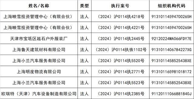 嘉定法院公布一批失信被执行人名单