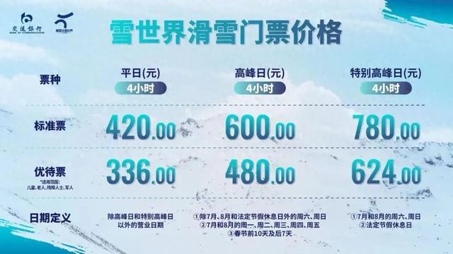 耀雪冰雪世界即将开幕，部分票价公布→