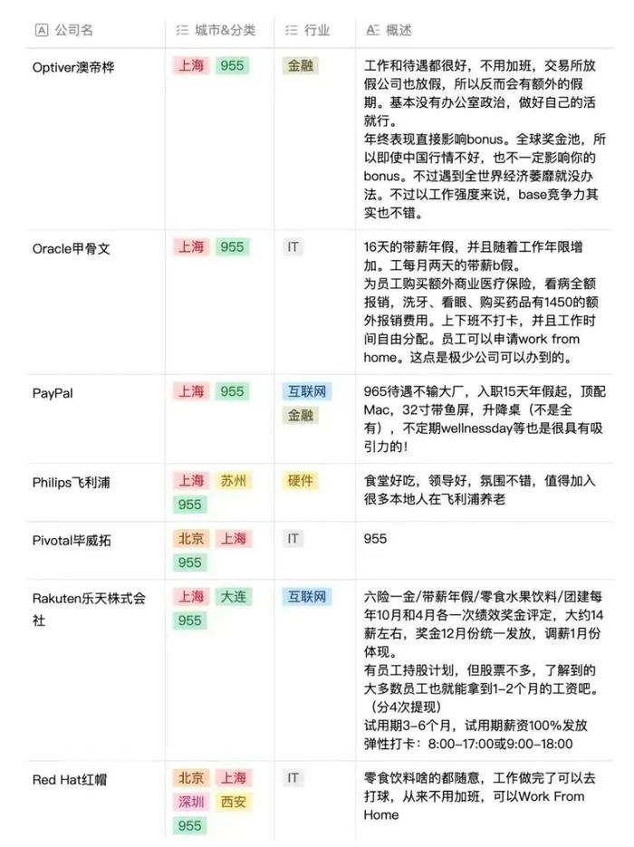 955神仙外企公司列表(2024年)