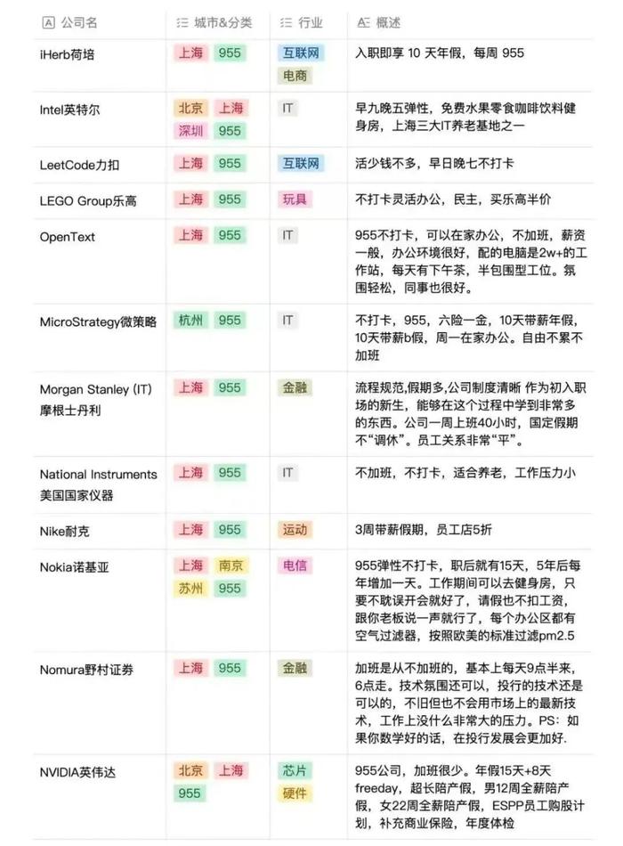 955神仙外企公司列表(2024年)