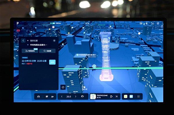 导航地图这么惊艳了！小鹏车机里再现鸟巢璀璨灯光