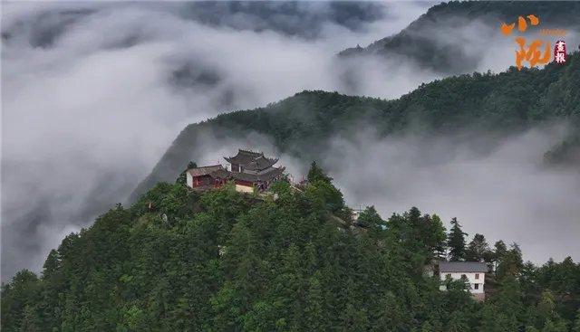 陇南康县：雨后云海景象　犹如水墨画境