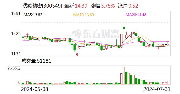 优德精密：累计获得政府补助2734032.56元