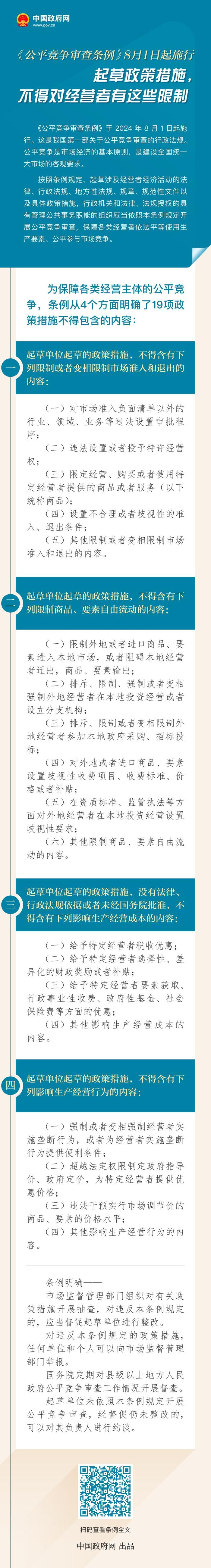 《公平竞争审查条例》8月1日起施行 起草政策措施不得对经营者有这些限制