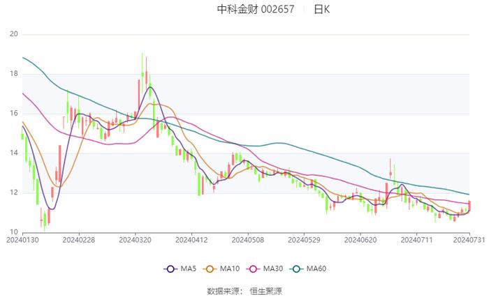 中科金财：2024年上半年亏损4952.91万元