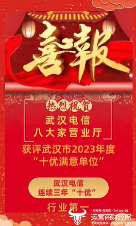 武汉电信连续三年获当地“十优满意单位”称号，另外两家呢？