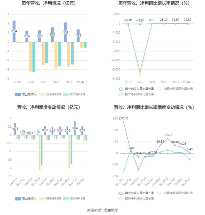 ST春天：2024年上半年营业总收入1.38亿元