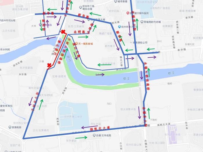 关于对子材大桥保通桥西岸路段实施交通限制措施的通告