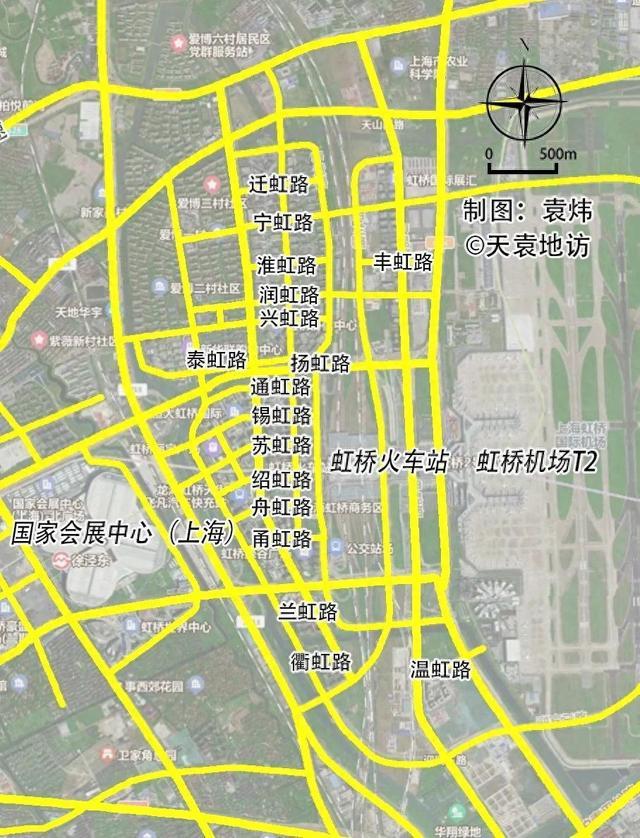 大虹桥区域这些路名原来都有一个共同点，你发现了吗？