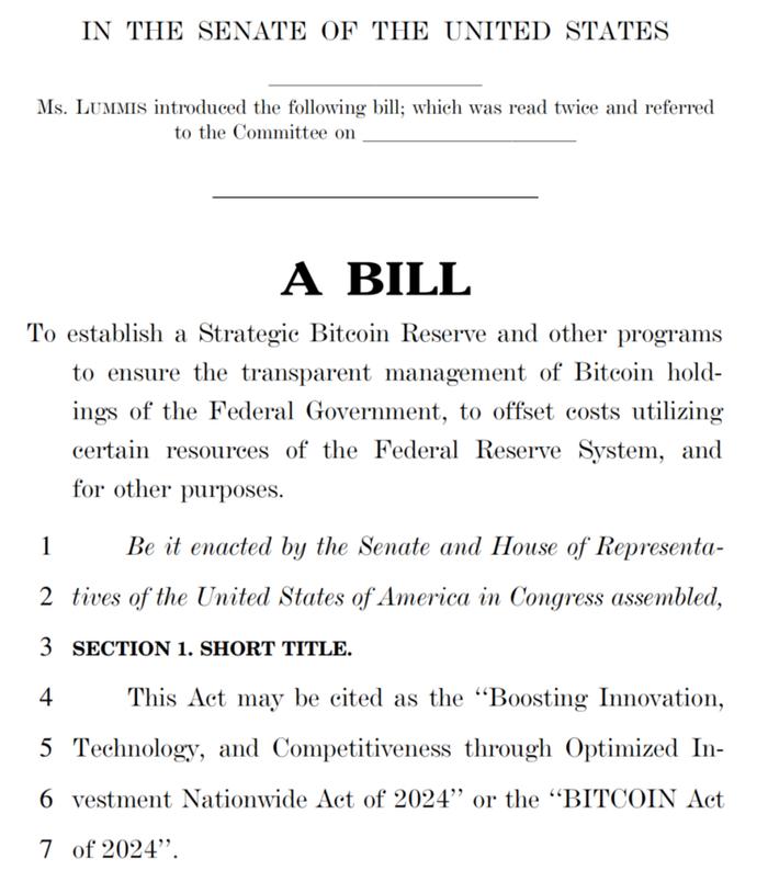 详解《美国比特币战略储备法案》：每年购入20万个比特币，五年内达到100万个