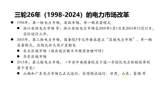 中国电力市场化改革的回顾、现状与展望