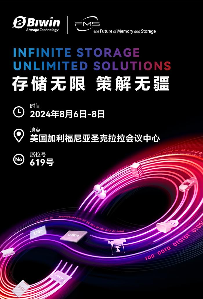 佰维存储将参加 FMS 2024 峰会，展出至高 8800MT/s CU-DIMM 内存条