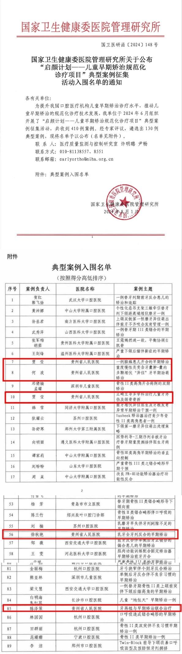 喜报！省医5案例入选“儿童早期矫治规范化诊疗”典型案例