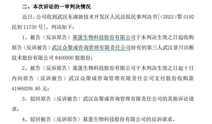 要求提供财务数据被拒，三名高管被指带十余人硬闯子公司 基蛋生物与子公司冲突升级