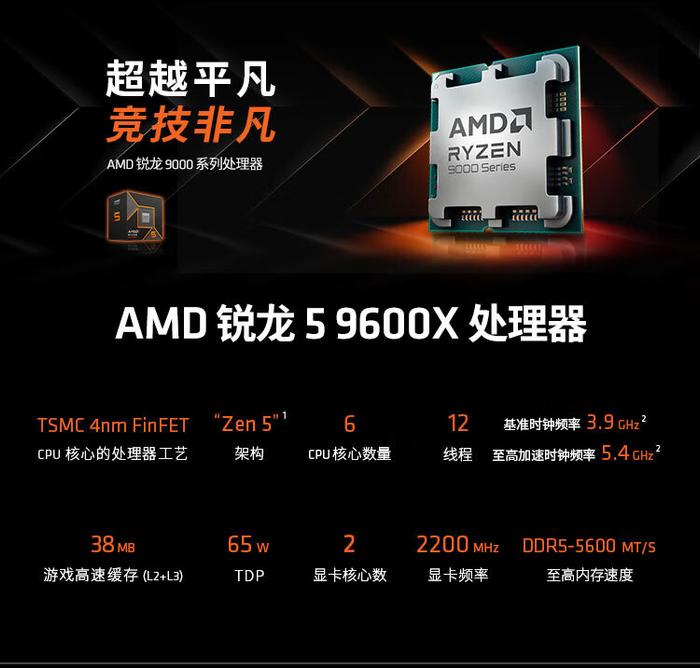 1949 元起：AMD 锐龙 R5 9600X 和 R7 9700X 处理器现已开售，前者已告罄