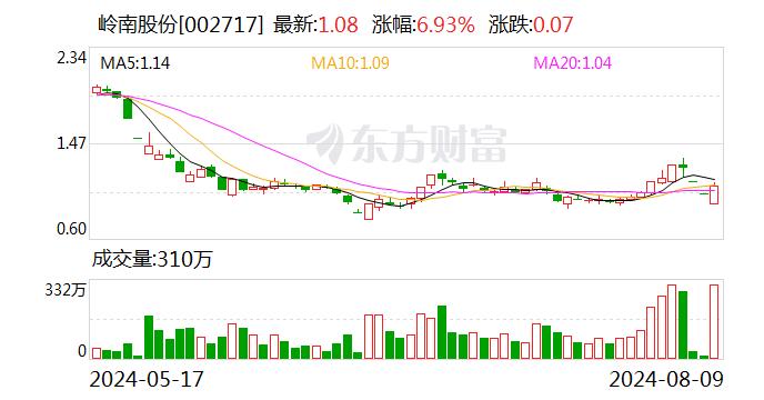 岭南股份：公司现有货币资金尚不足覆盖岭南转债兑付金额 岭南转债存在兑付风险