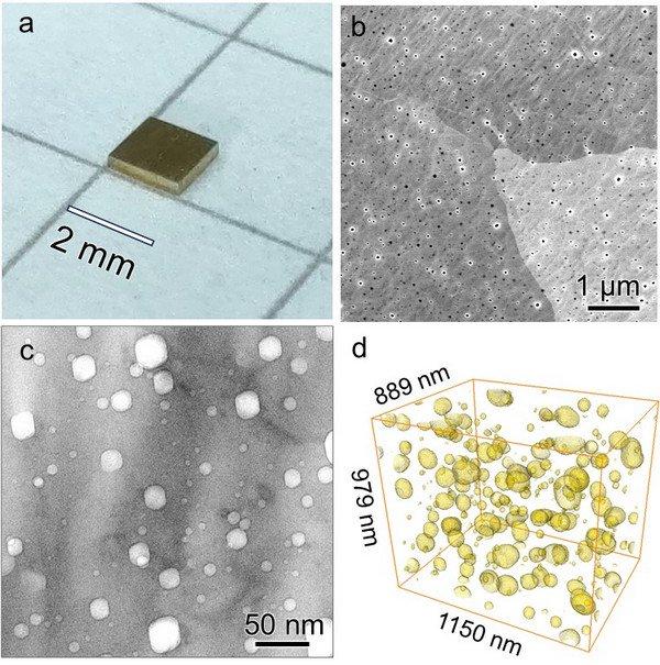 中科院制备纳米孔弥散强化金：轻质高强度新材料，成果登《科学》